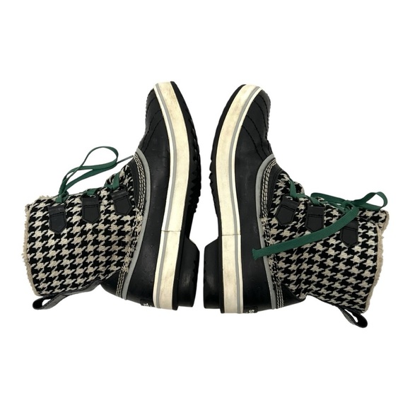 Sorel Tivoli Black and White Houndstooth Check Outdoor Snow Winter Boots Women 7 - Picture 9 of 15